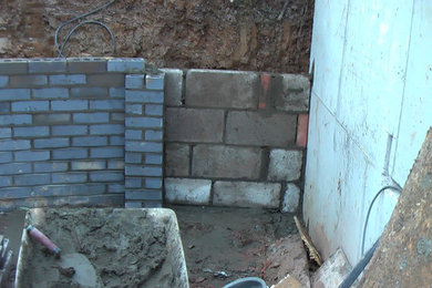 This is Part of Lager Project - Garden Split Level Curved Brick Retaining Wall