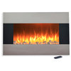 36" Stainless Electric Fireplace with Wall Mount and Floor Stand by Northwest