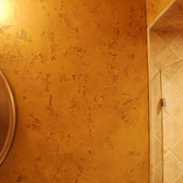 Olde English Aged Plaster Finish throughout an entire Lower Level in Virginia