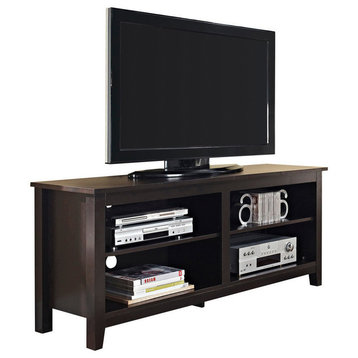 58" Wood TV Stand Console, Espresso