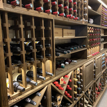 Large wine storage room made from pine in Daventry, Northamptonshire