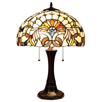 Chloe Lighting Claire Victorian-Style 2-Light Dark Bronze Finish Table Lamp 16"