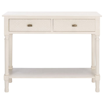 Taylia 2 Drawer Console Table Distressed White