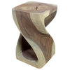 Haussmann® Original Wood Twist Stool 12 X 12 X 20 In High Grey Oil