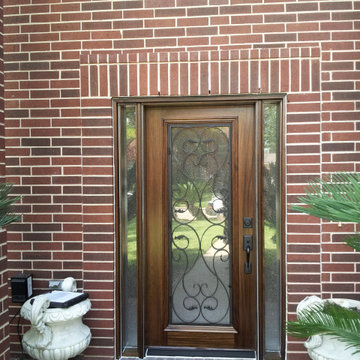 Wood Doors with Wrought Iron
