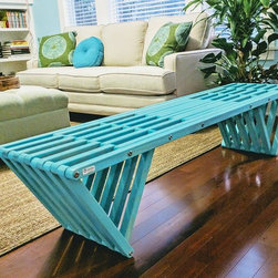 Backless solid Wood Modern Design Bench 70 by GloDea - Indoor Benches