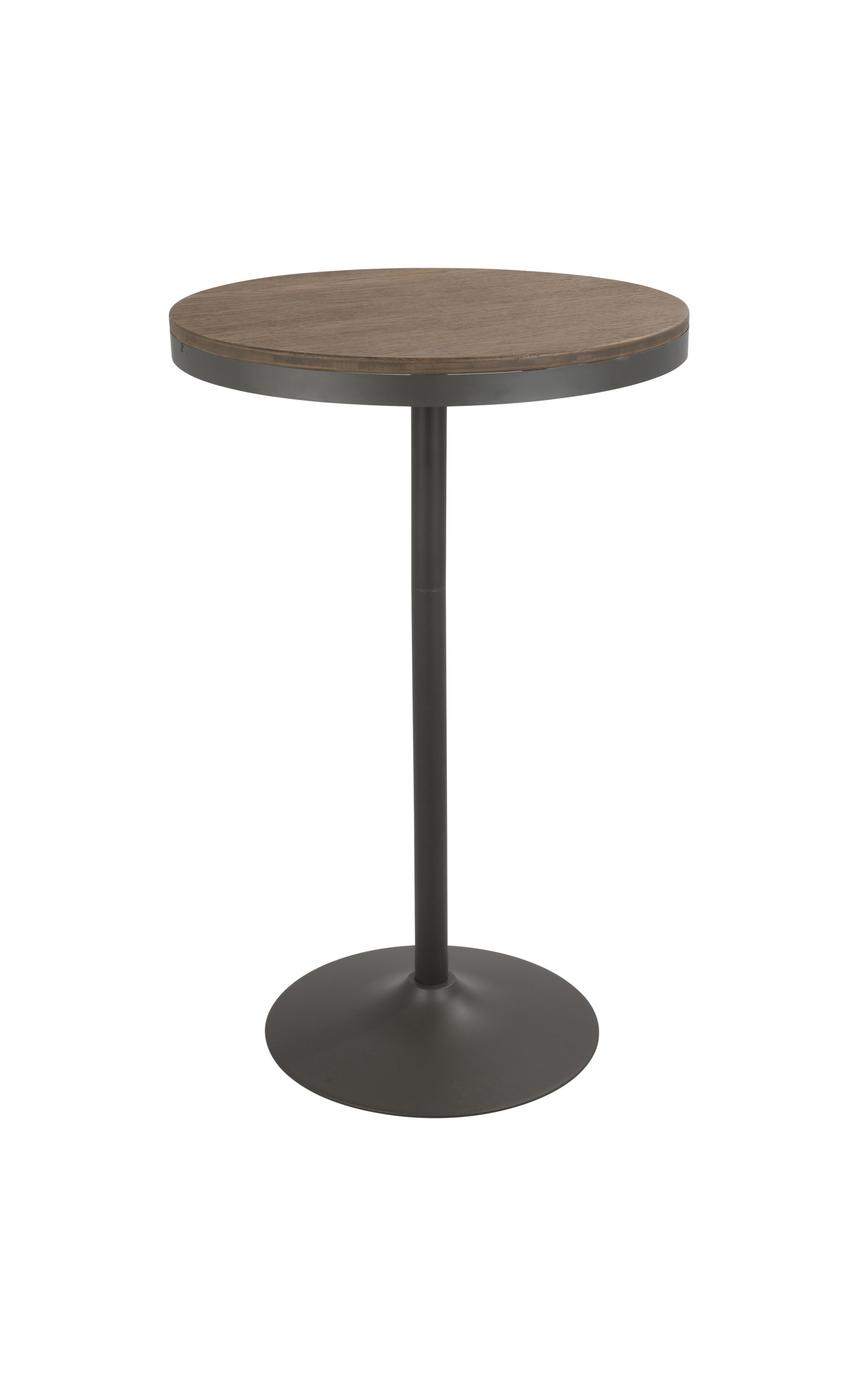 LumiSource Dakota Adjustable Bar/Dinette Table, Gray and Brown