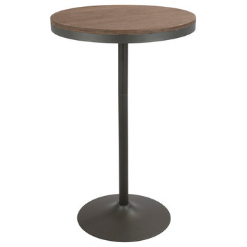 LumiSource Dakota Adjustable Bar/Dinette Table, Gray and Brown