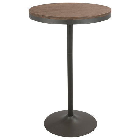 LumiSource Dakota Adjustable Bar/Dinette Table, Gray and Brown