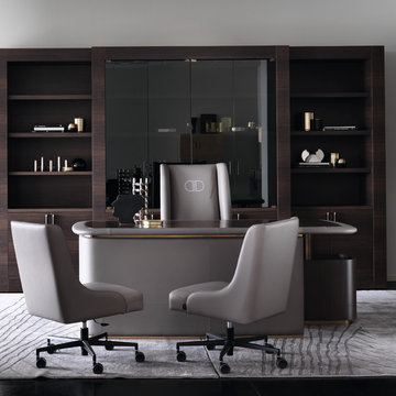 Masculine office scene featuring furniture by Signorini & Coco