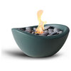 Wave Tabletop Fire Bowl With Can of Pure Gel Fuel, Smoothcast Smokey Blue