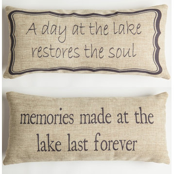 Lake Pillow Cover, Doublesided Indoor/Outdoor