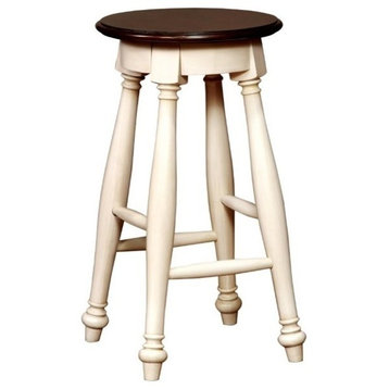 Furniture of America Hendrix 24-Inch Wood Counter Stool in White (Set of 2)