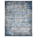 Amer Rugs - Cairo Glenora Gray/Blue Polyester Blend Area Rug, 7'10"x10'10" - Free-flowing like the Nile, this modern area rug features abstract and geometric patterns mixed together to create a beautiful piece of floor art. The high-low pile height adds drama and movement, and its polyester fiber blend adds superior softness underfoot. Power-loomed in Egypt, this area rug promises exceptional quality, easy care, and will envelop your space in cool, modern comfort.