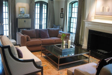 Photo of a transitional living room in Atlanta.