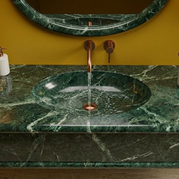 Verde Levanto Marble Sinks | Deep Emerald Stone Collection