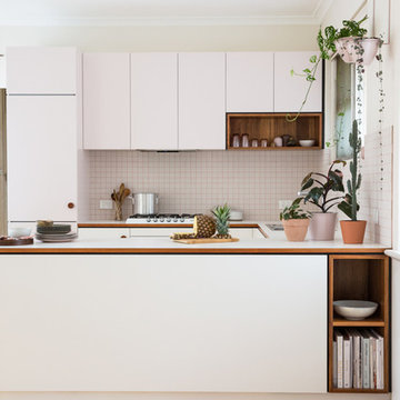 Pretty in Pink Mid Century Inspired Kitchen