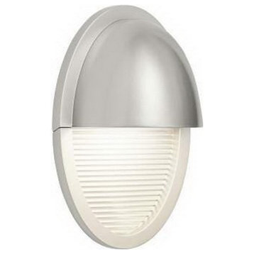 Conti LED 9.25" Painted Platinum And Clear Etched Glass Outdoor Wall Light