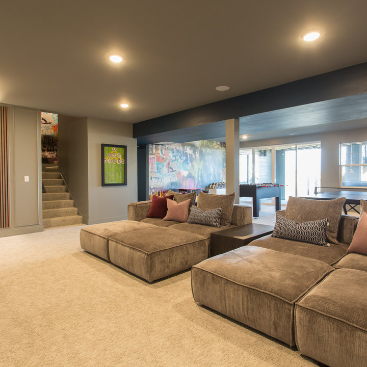 Bright Wall 75 Wall Paneling Basement Ideas You'll Love - June, 2026 | Houzz