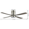 1-Light Minimalist Iron Mobile-App/Remote-Controlled 6-Speed, LED Ceiling Fan