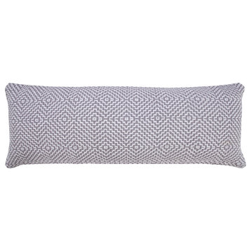 Gray Diamond Delight Woven Geometric 14" x 36" Lumbar Throw Pillow