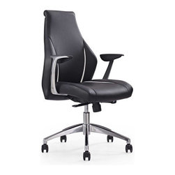 Whiteline Stanford Low Back Office Chair - SKU: OC-1172P-BLK/WHT - Office Chairs