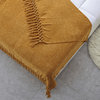 Yellow Woven Polyester Solid Color Throw Blanket