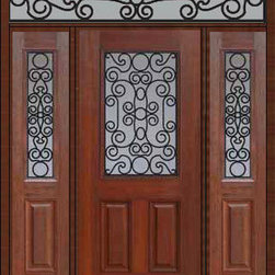Prehung Side lights-Transom Door 80 Fiberglass Genoa 1/2 Lite - Front Doors