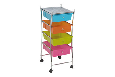 Rolling Storage Cart, 4 Drawers