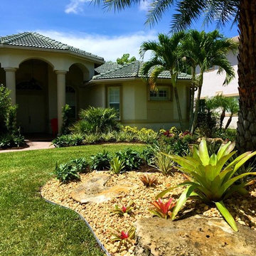 Tropical front & backyard landscapes....Palms & Color