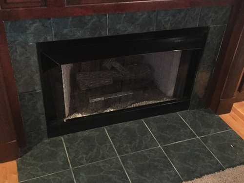 Update Fireplace Tile And Big Brown, Do You Have To Put Tile Around A Gas Fireplace