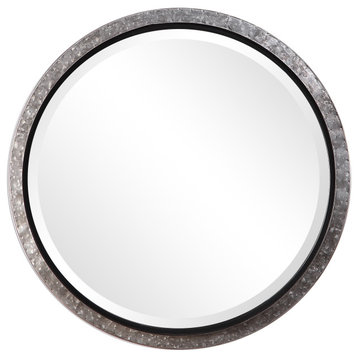 Galvanized Metal With Exposed Small Nail Heads. Mirror