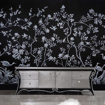 Hand painted wallpaper showroom