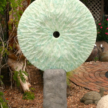 Glass Disc on Lava Stone
