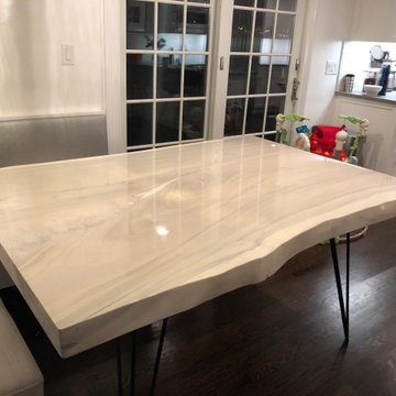 Live Edge Wood Lacquered Kitchen Dining Table