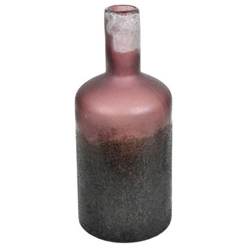 13" Milestone Gray Glass Bottle Vase