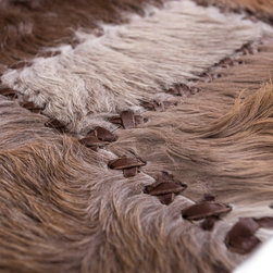 Modern Handmade Cowhide Patchwork Area Rug, Rectangle, Brown Gray, 5'11" x 2'0" - Hall And Stair Runners