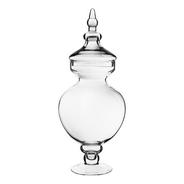 Glass Apothecary Jar Candy Buffet Container H-21.5"  D-7.5" Set of 1