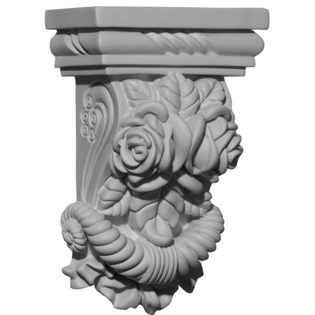 5 1/4"W x 2 3/4"D x 8 1/8"H Rose Corbel