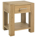 Bentley Designs - Turin Light Oak 1-Drawer Lamp Table - Turin Light Oak 1 Drawer Lamp Table will add an indulgently warm feel to any room. With rustic oak veneers set in solid American oak frames in a rich oiled finish, Turin dining naturally embodies a casual and contemporary aesthetic.