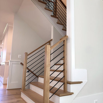 Project #140 | White Oak Staircase with Horizontal Bar Rail
