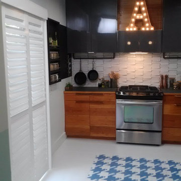 Urban Rustic Kitchen using salvaged items in unique ways