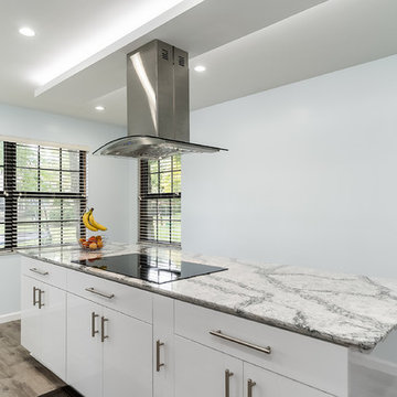 Modern Kitchen Remodel Done in a Gloss Pure White Color