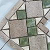 Marble Mosaic Border Listello Accent Tile Venice Green 4x11.1 Tumbled, 1 piece