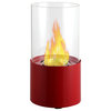 Circum Round Tabletop Ventless Ethanol Fireplace, Red