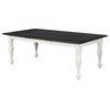 60-84" White Coastal Rectangle Dining Table With Extension Leaf