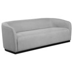 Meridian Furniture - Mylah Upholstered Sofa, Grey - Make this Mylah polyester fabric sofa the centerpiece of a cozy reading nook in your family room or elsewhere. This handsome sofa features soft cognac polyester fabric from top to bottom for a look that wows from all angles. The neutral color blends easily with other decorative items in your space, and the black finish solid wood base adds a pretty contrast while giving the sofa an impeccably durable slant.