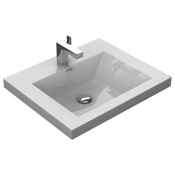 Alma Integrated White SinkS, 24"
