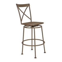 Bistro Villa Armless Swivel Pub Stool - Outdoor Bar Stools And Counter Stools