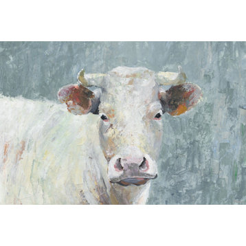 "Innocent Cow" Painting Print on Wrapped Canvas, 18"x12"
